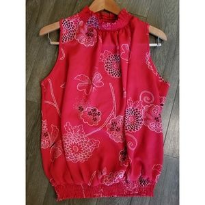 Red sleeveless top